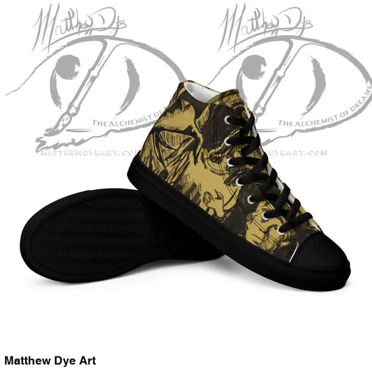 High-top sneaker in camouflage pattern for Whispers of Classic Horror women’s shoes