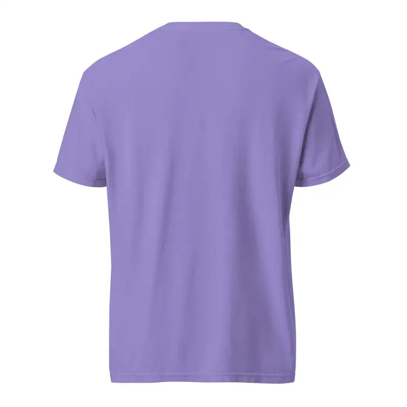 Plain purple short-sleeved heavyweight t-shirt featuring Zombie Cinema design