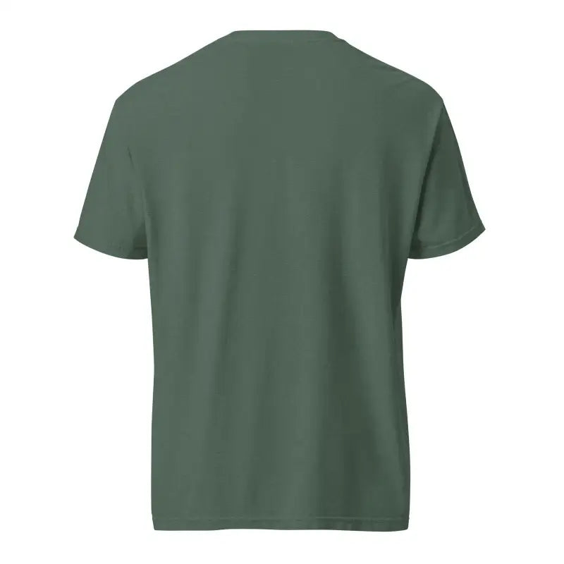 Plain green short sleeve heavyweight t-shirt featuring Zombie Cinema design